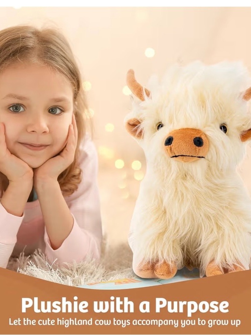 NWT Microwavable Highland Cow Stuffed Animal - Weighted Plush, Heating Pad - Picture 2 of 4